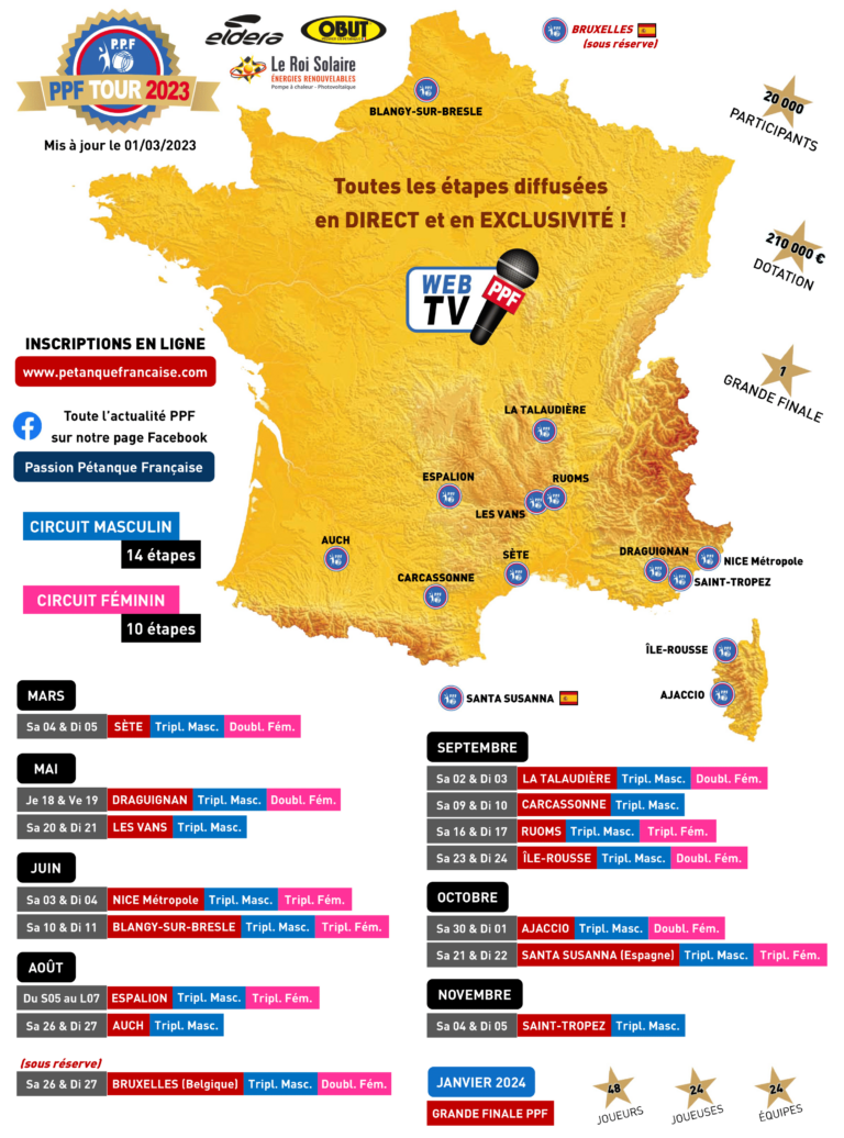 PPF TOUR 2023 Le Calendrier officiel PPF