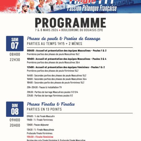 Programme Grande Finale PPF 2026